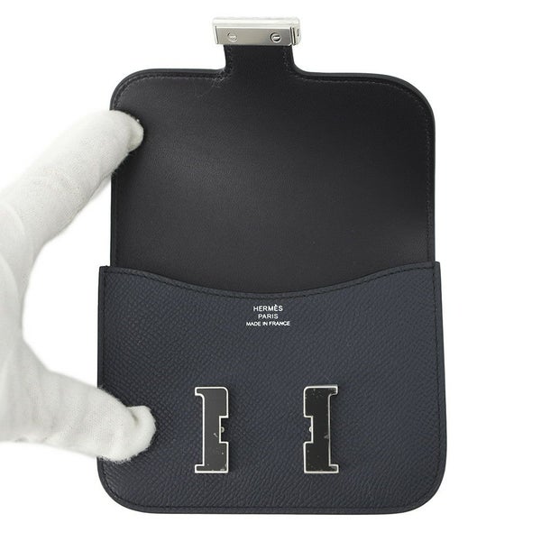 エルメス 財布 コンスタンス スリム ブルーインディゴ/シルバー金具/ラッカー金具 エプソン B刻印 HERMES 財布