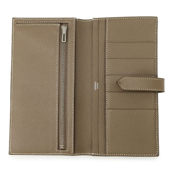 エルメス 長財布 ベアンスフレ エトゥープ/シルバー金具 エプソン A刻印 HERMES 財布