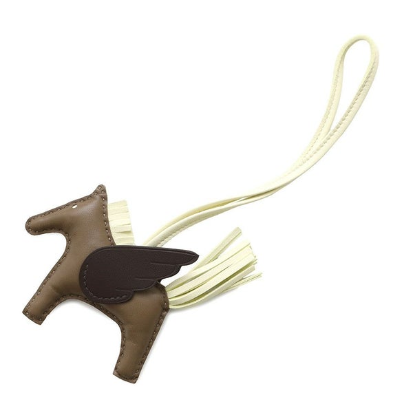 エルメス バッグチャーム ロデオPM ペガサス エトゥープ/ジョーヌミルトン/ルージュセリエ ラムスキン W刻印