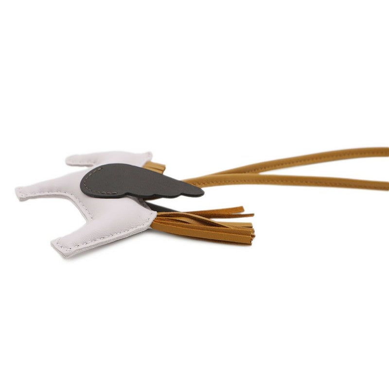 エルメス バッグチャーム ロデオPM ペガサス モーヴペール/エベンヌ/セサミ ラムスキン U刻印