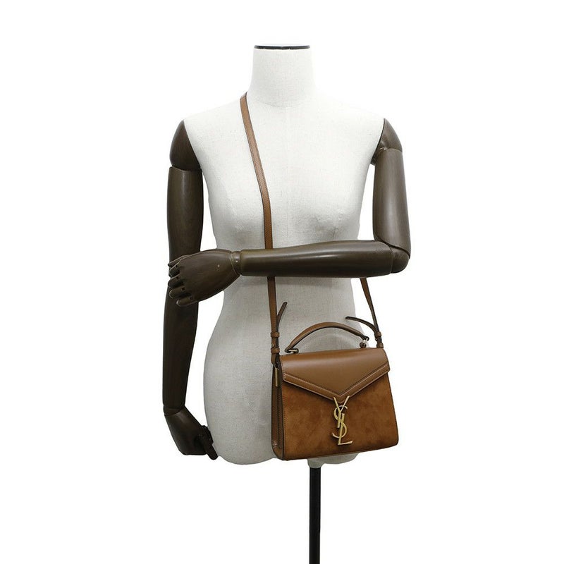 サンローランパリ ハンドバッグ カサンドラ トップハンドル スエード レザー 623930 2wayショルダーバッグ