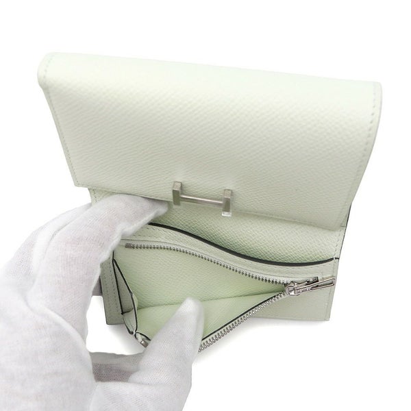 エルメス 三つ折り財布 ベアンコンビネ ヴェールフィズ/シルバー金具 エプソン B刻印