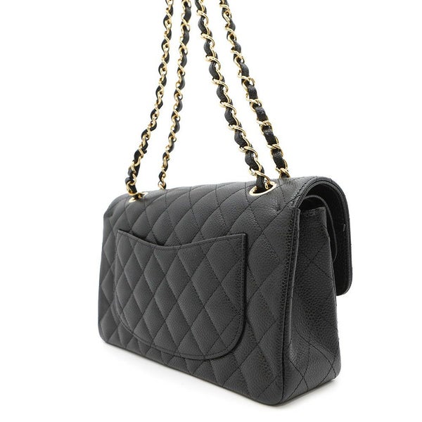 シャネル チェーンショルダーバッグ マトラッセ23 ココマーク ダブルチェーン キャビアスキン A01113 CHANEL 黒