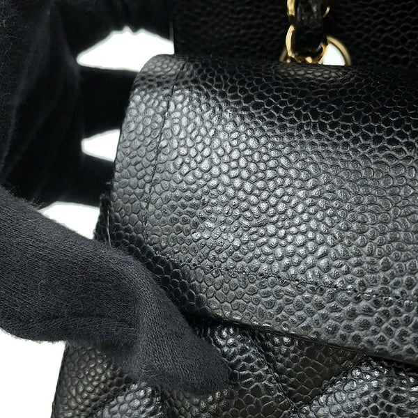 シャネル チェーンショルダーバッグ マトラッセ23 ココマーク ダブルチェーン キャビアスキン A01113 CHANEL 黒