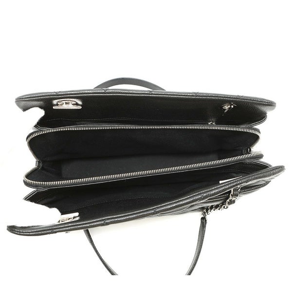 シャネル トートバッグ マトラッセ ココマーク ダブルチェーン キャビアスキン A67294 CHANEL ショルダーバッグ 黒