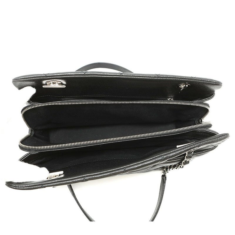 シャネル トートバッグ マトラッセ ココマーク ダブルチェーン キャビアスキン A67294 CHANEL ショルダーバッグ 黒