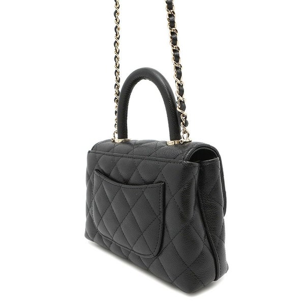 シャネル ハンドバッグ マトラッセ ココハンドル ミニミニ キャビアスキン AP4244 2wayチェーンショルダー 黒