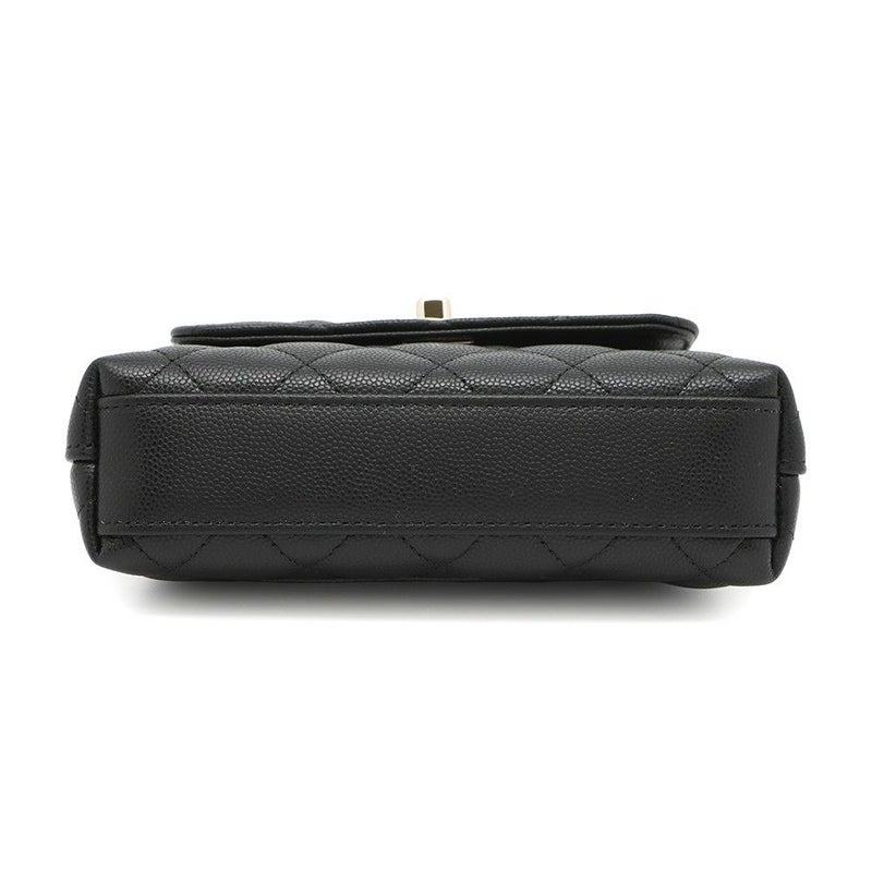 シャネル ハンドバッグ マトラッセ ココハンドル ミニミニ キャビアスキン AP4244 2wayチェーンショルダー 黒