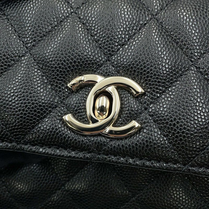 シャネル ハンドバッグ マトラッセ ココハンドル ミニミニ キャビアスキン AP4244 2wayチェーンショルダー 黒