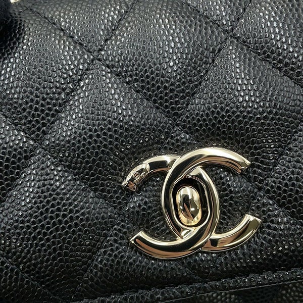 シャネル ハンドバッグ マトラッセ ココハンドル ミニミニ キャビアスキン AP4244 2wayチェーンショルダー 黒