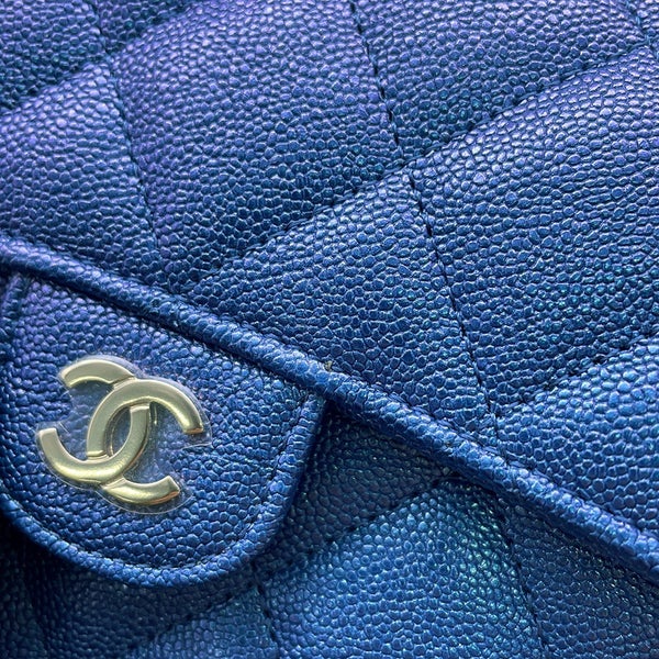シャネル 長財布 クラシック ロング フラップ ウォレット マトラッセ ココマーク キャビアスキン AP0241 CHANEL 財布 メタリック