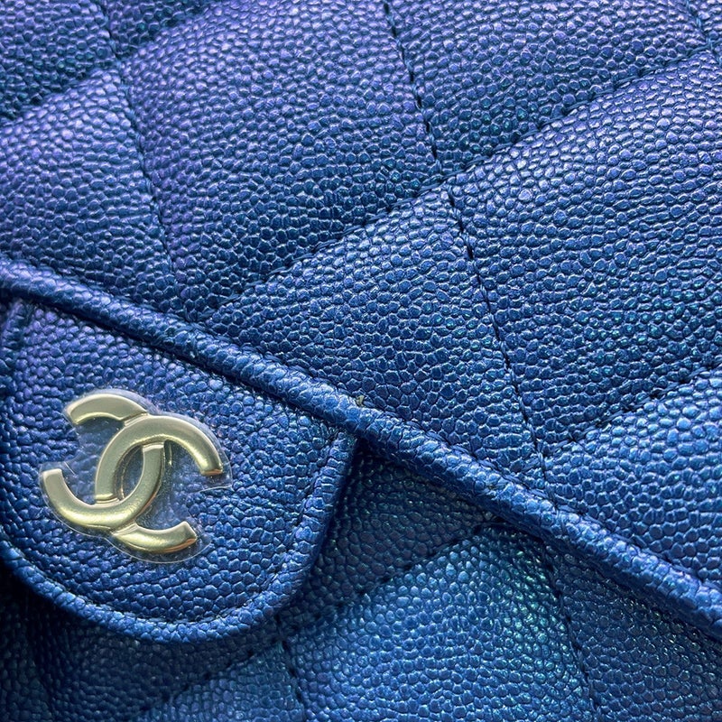 シャネル 長財布 クラシック ロング フラップ ウォレット マトラッセ ココマーク キャビアスキン AP0241 CHANEL 財布 メタリック