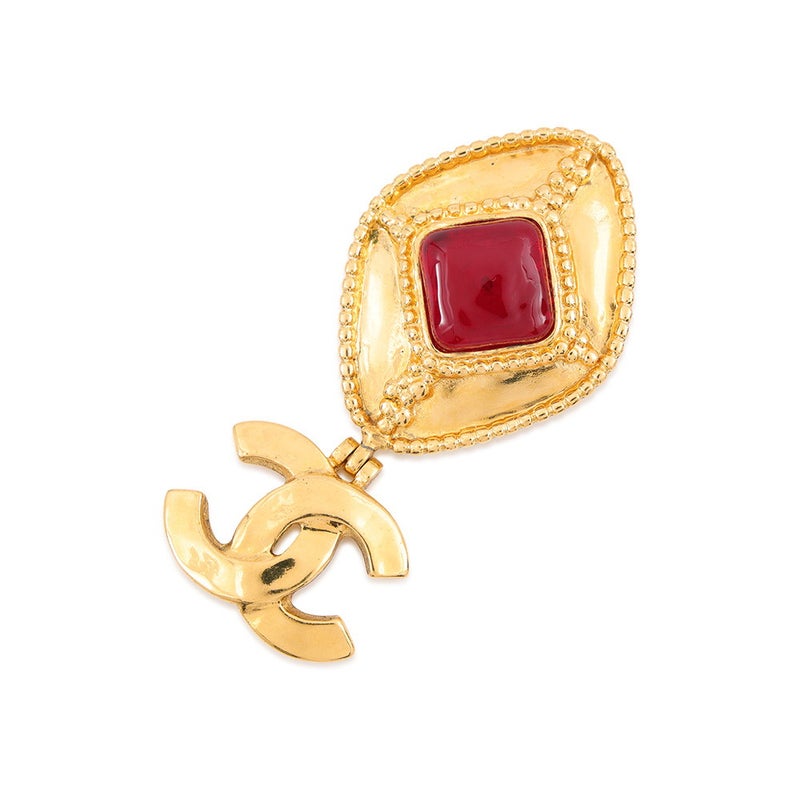 シャネル ブローチ ココマーク メタル グリポア カラーストーン CHANEL アクセサリー
