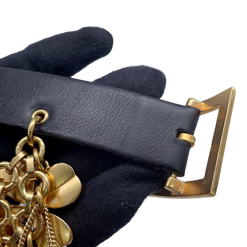 シャネル ベルト チャーム付き ココマーク レザー 96P サイズ70 CHANEL ベルト 黒