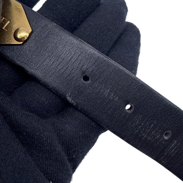 シャネル ベルト チャーム付き ココマーク レザー 96P サイズ70 CHANEL ベルト 黒