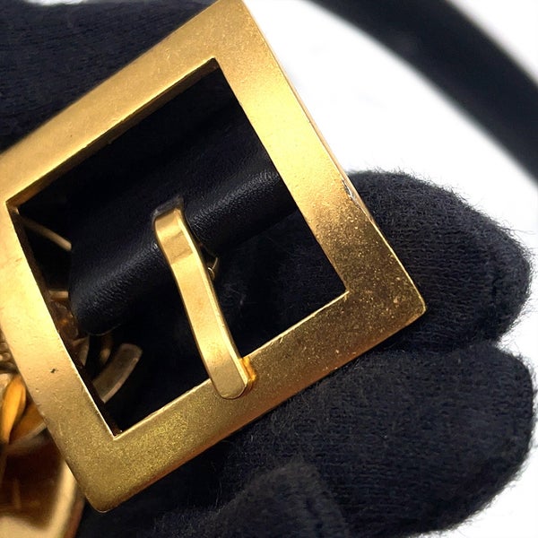 シャネル ベルト チャーム付き ココマーク レザー 96P サイズ70 CHANEL ベルト 黒