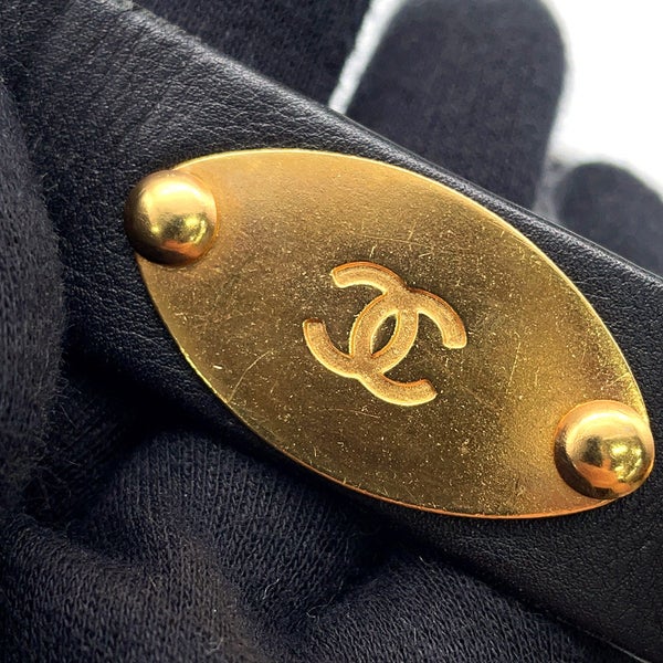 シャネル ベルト チャーム付き ココマーク レザー 96P サイズ70 CHANEL ベルト 黒