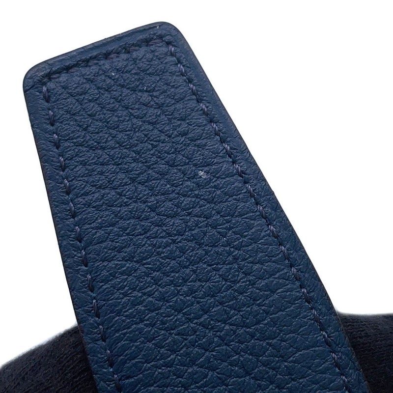 エルメス ベルト ヨッティング シェーヌダンクル ブラック/ブルーニュイ/シルバー金具 スイフト/トゴ C刻印 サイズ85 HERMES メンズ