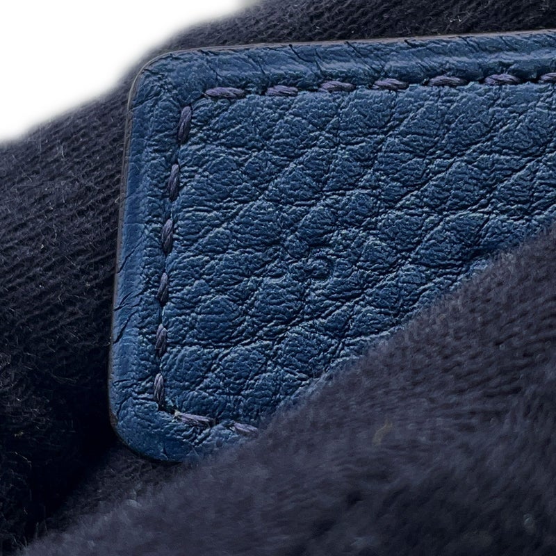 エルメス ベルト ヨッティング シェーヌダンクル ブラック/ブルーニュイ/シルバー金具 スイフト/トゴ C刻印 サイズ85 HERMES メンズ