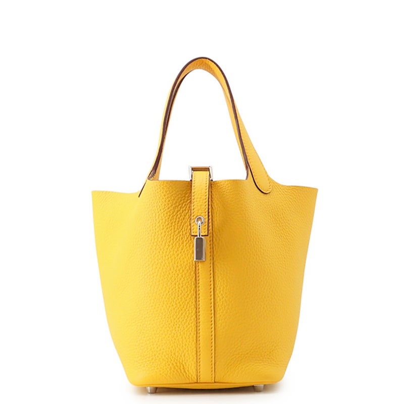 エルメス ハンドバッグ ピコタンロックPM ジョーヌアンブル/シルバー金具 トリヨンクレマンス W刻印 HERMES