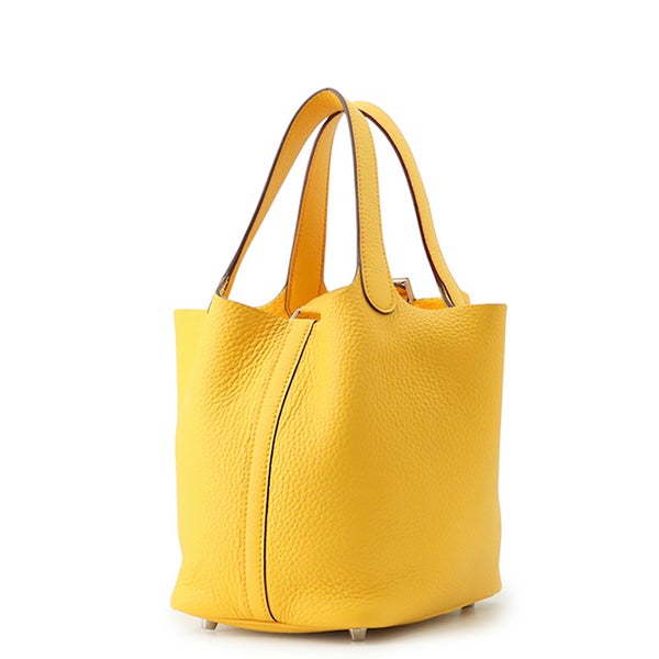 エルメス ハンドバッグ ピコタンロックPM ジョーヌアンブル/シルバー金具 トリヨンクレマンス W刻印 HERMES