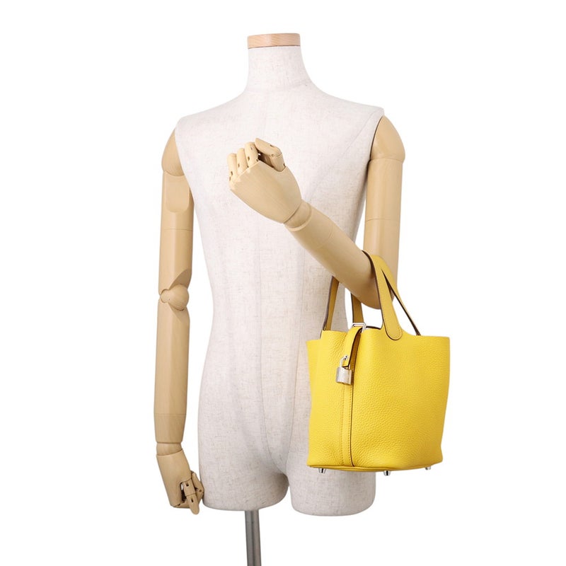 エルメス ハンドバッグ ピコタンロックPM ジョーヌアンブル/シルバー金具 トリヨンクレマンス W刻印 HERMES