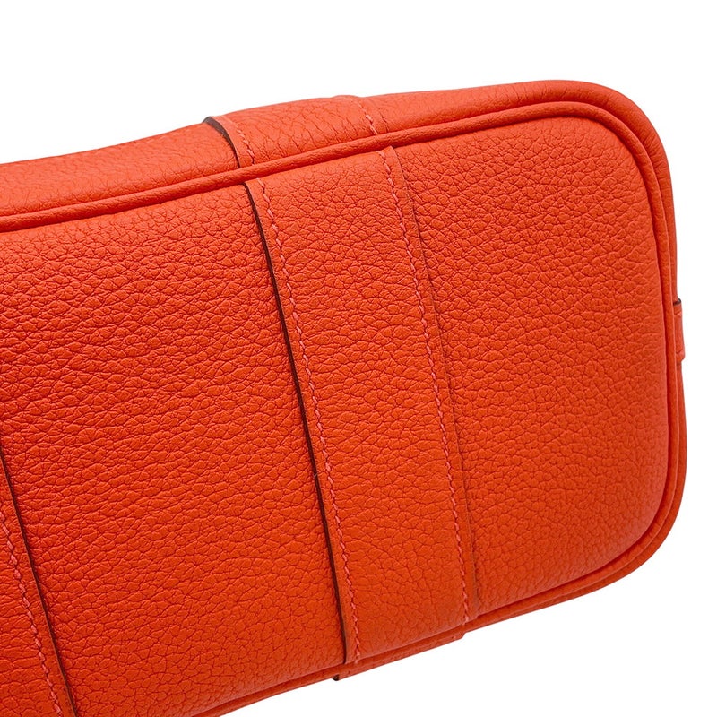 エルメス トートバッグ ネオ・ガーデン 23 ガーデンパーティ エクリュ/カプシーヌ/シルバー金具 トワルアッシュ/ネゴンダ K刻印