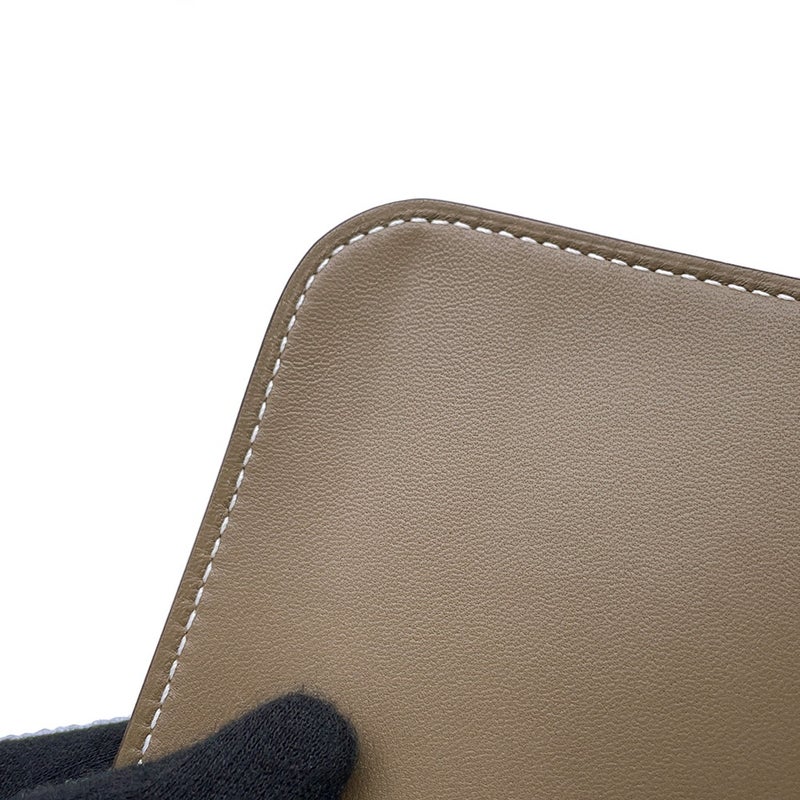 エルメス 長財布 ドゴンGM デュオ エトゥープ/シルバー金具 トゴ D刻印 HERMES 財布