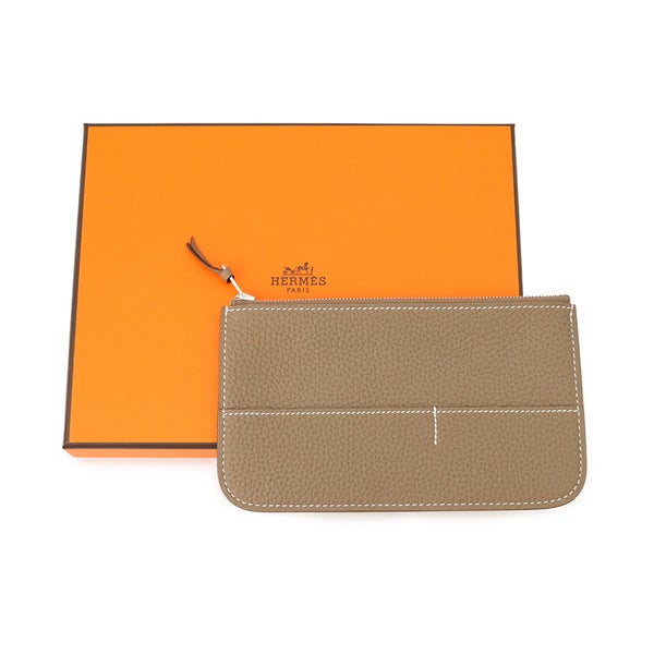 エルメス 長財布 ドゴンGM デュオ エトゥープ/シルバー金具 トゴ D刻印 HERMES 財布
