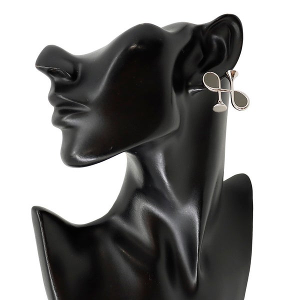 エルメス ピアス コルH グレー/シルバー金具 スイフト HERMES アクセサリー