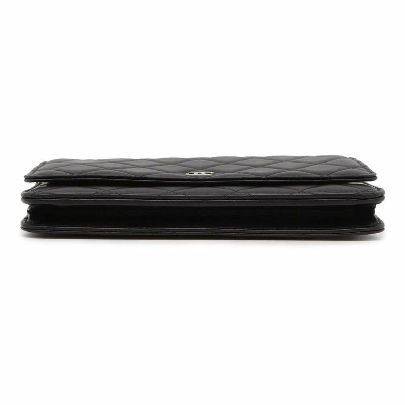 シャネル チェーンウォレット クラシック マトラッセ ココマーク ラムスキン AP0250 CHANEL 財布 黒