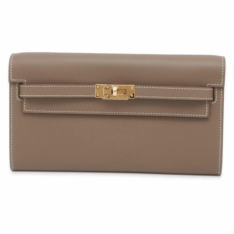 エルメス ケリーウォレット ロング トゥーゴー エトゥープ/ゴールド金具 エバーカラー B刻印