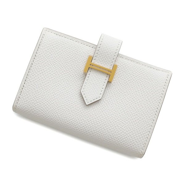 エルメス カードケース ベアン ミニ 小銭入れ付き グリスペール/ゴールド金具 エプソン B刻印 HERMES 名刺入れ コインケース