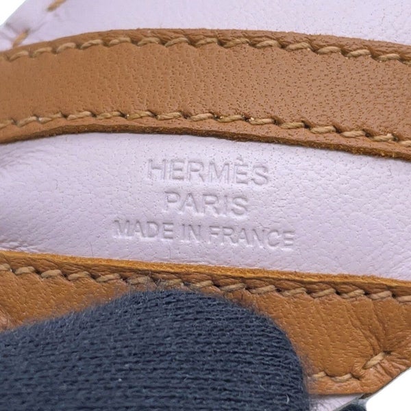 エルメス バッグチャーム ジージー・サバンナ モーヴペール/ゴールド/ヴェールフィズ ラムスキン U刻印 チャーム シマウマ