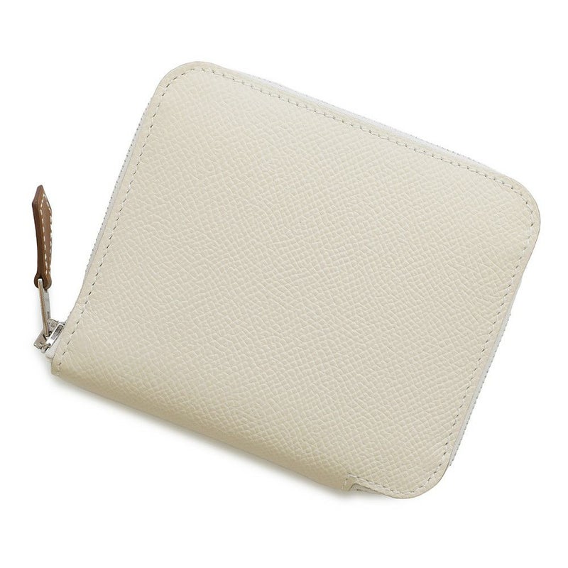 エルメス コインケース アザップコンパクト シルクイン クレ/シルバー金具 エプソン B刻印 HERMES