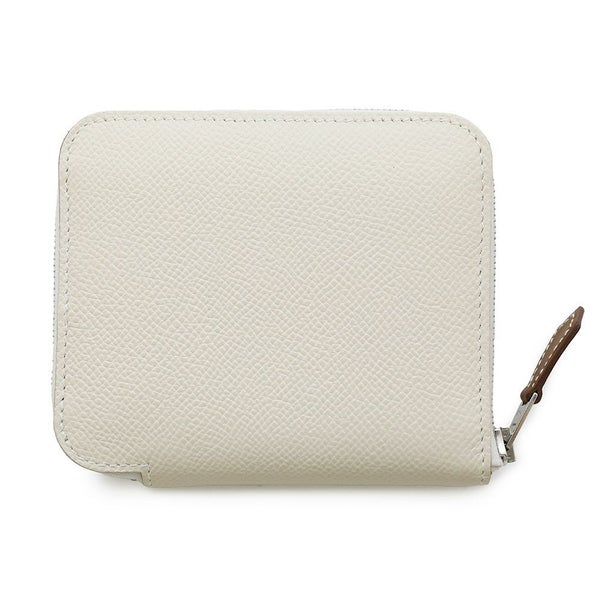 エルメス コインケース アザップコンパクト シルクイン クレ/シルバー金具 エプソン B刻印 HERMES