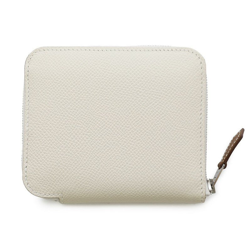 エルメス コインケース アザップコンパクト シルクイン クレ/シルバー金具 エプソン B刻印 HERMES