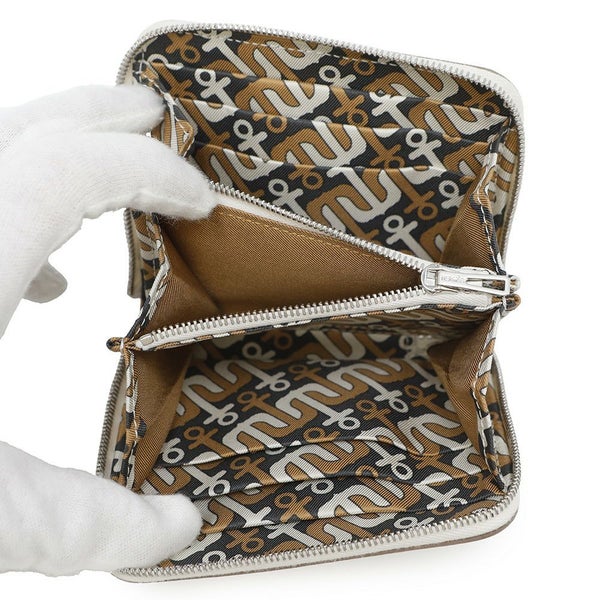 エルメス コインケース アザップコンパクト シルクイン クレ/シルバー金具 エプソン B刻印 HERMES