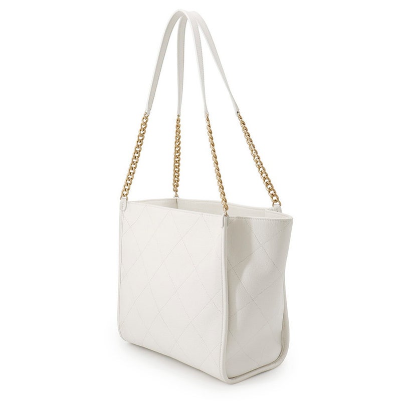 シャネル チェーントートバッグ ココマーク ステッチポケットCC キャビアスキン AS5417 CHANEL ショルダーバッグ 白