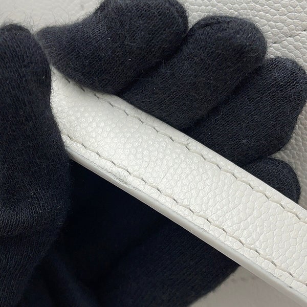シャネル チェーントートバッグ ココマーク ステッチポケットCC キャビアスキン AS5417 CHANEL ショルダーバッグ 白