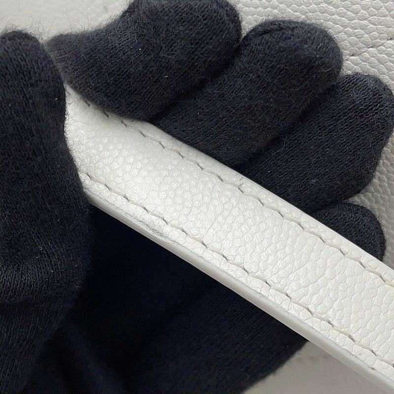 シャネル チェーントートバッグ ココマーク ステッチポケットCC キャビアスキン AS5417 CHANEL ショルダーバッグ 白