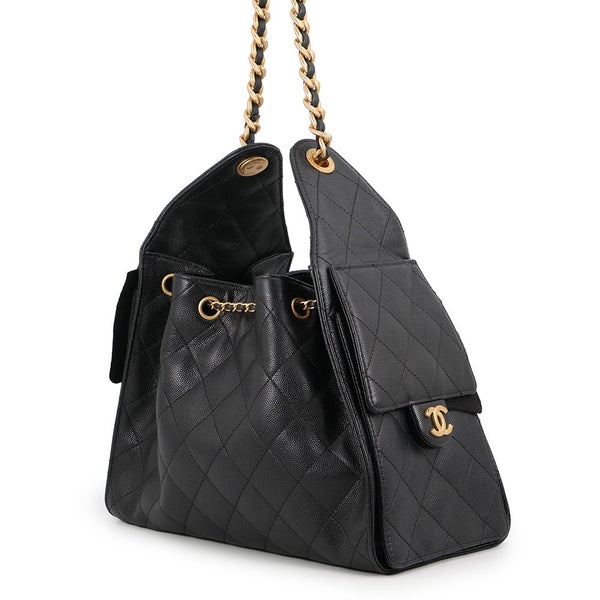 シャネル チェーンショルダーバッグ ココマーク CHANEL 25 スモール キャビアスキン AS5293 CHANEL 黒
