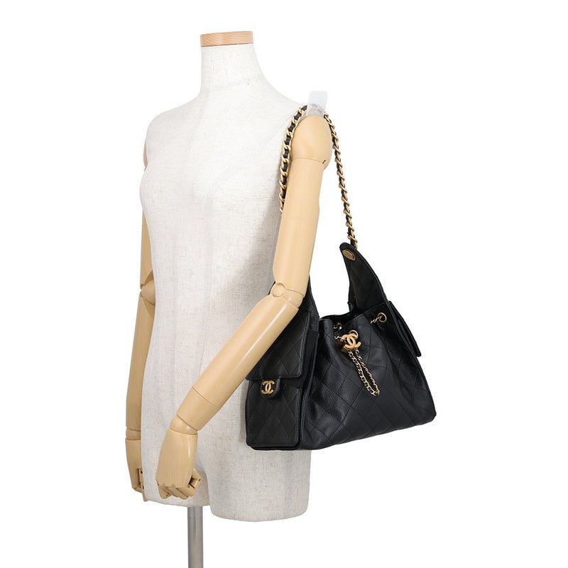 シャネル チェーンショルダーバッグ ココマーク CHANEL 25 スモール キャビアスキン AS5293 CHANEL 黒