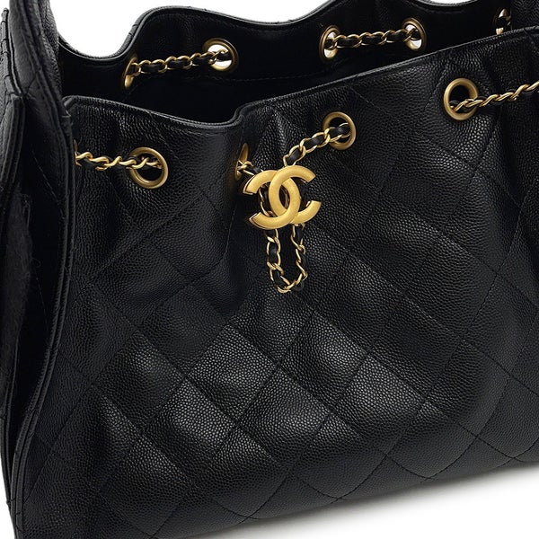 シャネル チェーンショルダーバッグ ココマーク CHANEL 25 スモール キャビアスキン AS5293 CHANEL 黒