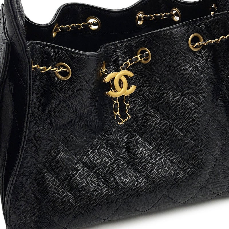 シャネル チェーンショルダーバッグ ココマーク CHANEL 25 スモール キャビアスキン AS5293 CHANEL 黒