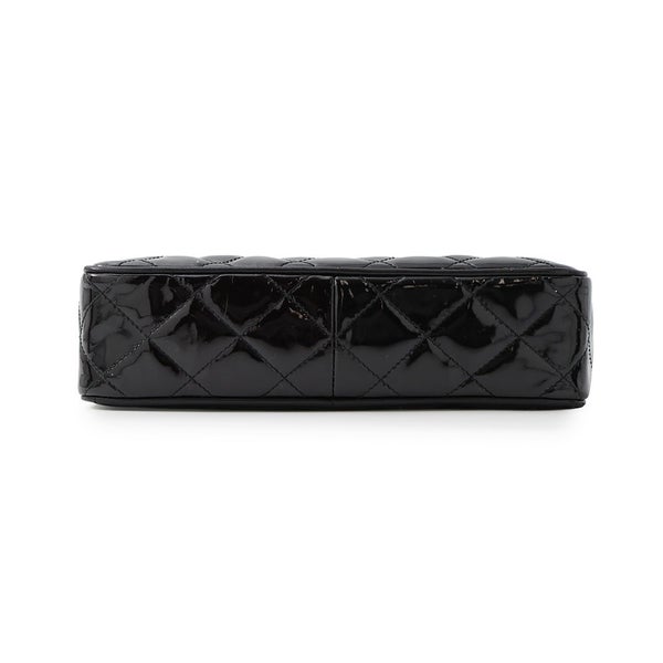 シャネル チェーンショルダーバッグ マトラッセ ココマーク パテント CHANEL 黒