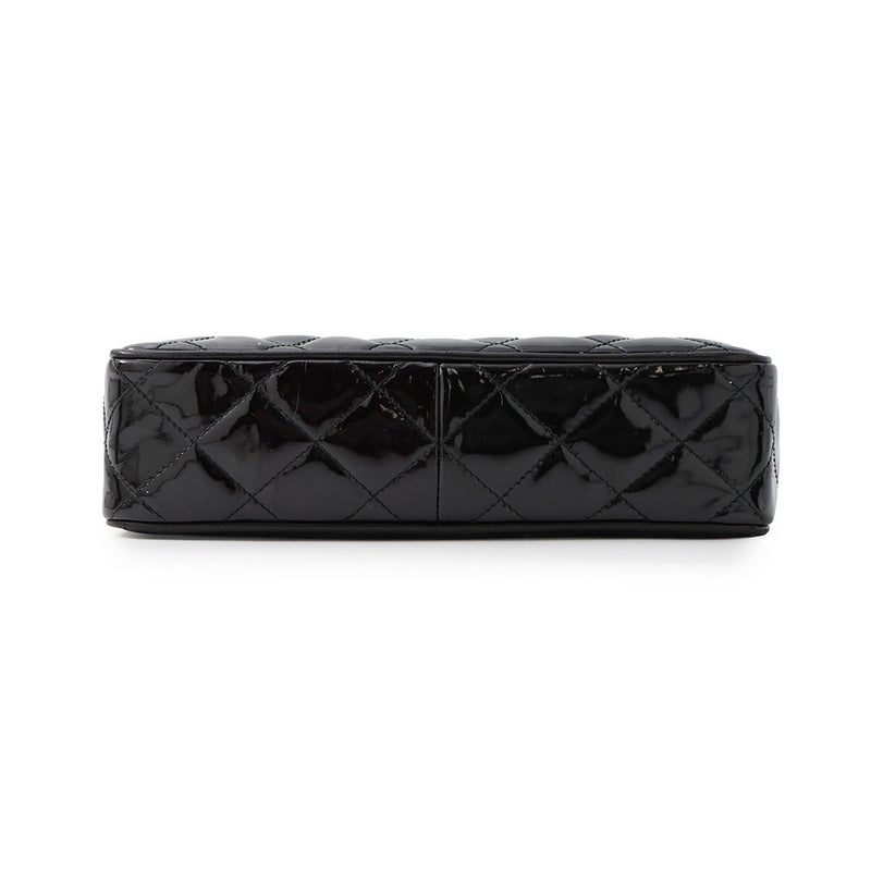 シャネル チェーンショルダーバッグ マトラッセ ココマーク パテント CHANEL 黒