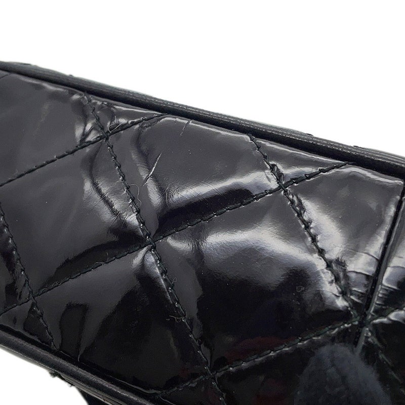 シャネル チェーンショルダーバッグ マトラッセ ココマーク パテント CHANEL 黒