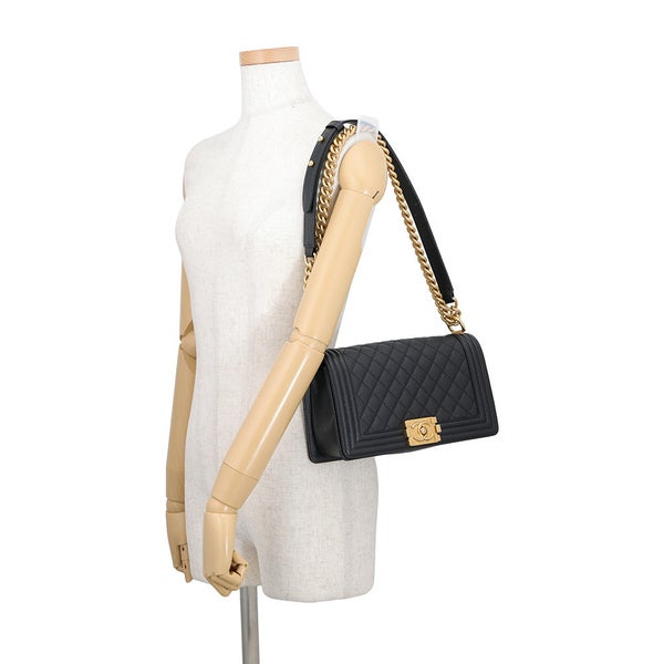 シャネル チェーンショルダーバッグ ボーイシャネル ココマーク A67086 CHANEL バッグ 黒