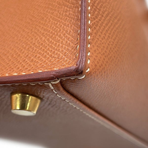 エルメス ハンドバッグ ケリー32 外縫い ゴールド/ゴールド金具 エプソン □F刻印 HERMES Kelly 2wayバッグ